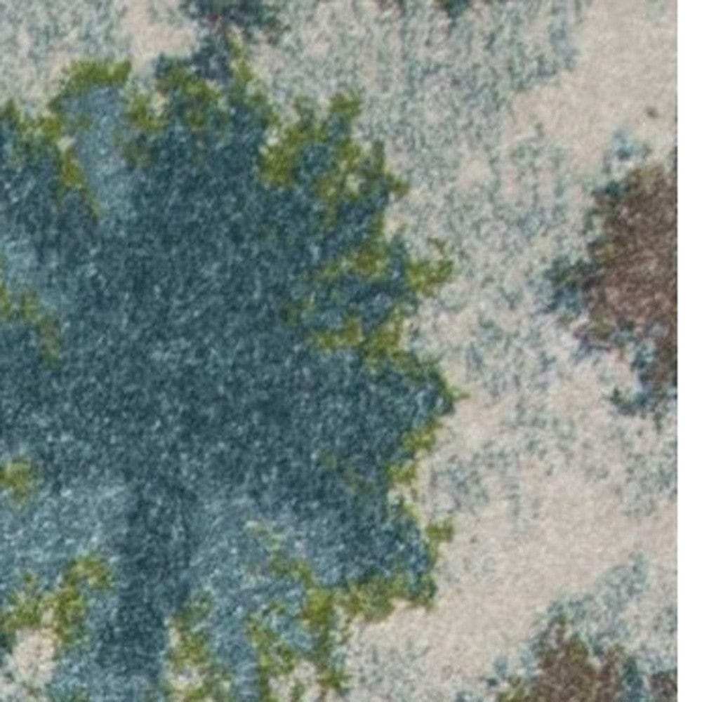 3' X 5' Teal Floral Vines Area Rug - Homeroots - Flyclothing LLC