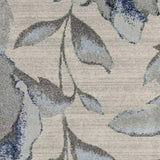 3' X 5' Blue and Gray Floral Vines Area Rug - Homeroots