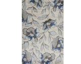 3' X 5' Blue and Gray Floral Vines Area Rug - Homeroots
