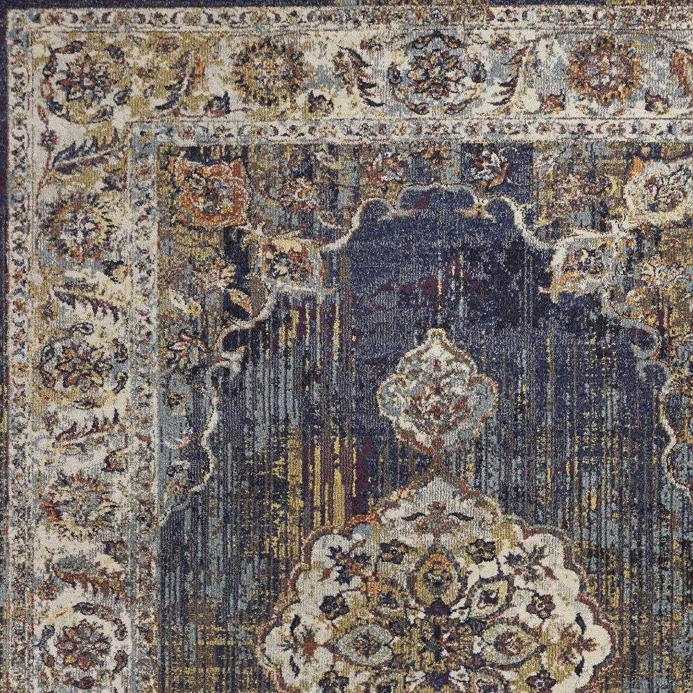 3' X 5' Navy Blue Oriental Area Rug - Homeroots - Flyclothing LLC