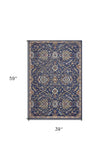 3' X 5' Royal Blue Oriental Area Rug - Homeroots - Flyclothing LLC