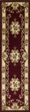 8' Red and Ivory Floral Border Runner Rug - Homeroots