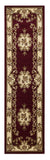 8' Red and Ivory Floral Border Runner Rug - Homeroots