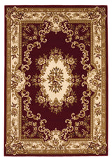 3' X 5' Red and Ivory Floral Border Area Rug - Homeroots - Flyclothing LLC