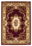 3' X 5' Red and Ivory Floral Border Area Rug - Homeroots