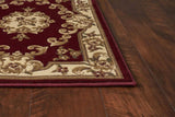 3' X 5' Red and Ivory Floral Border Area Rug - Homeroots - Flyclothing LLC