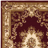 3' X 5' Red and Ivory Floral Border Area Rug - Homeroots - Flyclothing LLC