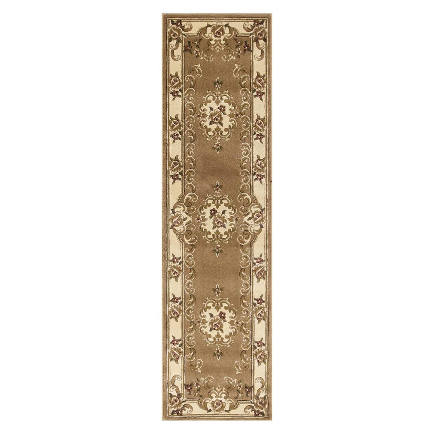 2' X 8' Beige Or Ivory Medallion Runner Rug - Homeroots - Flyclothing LLC