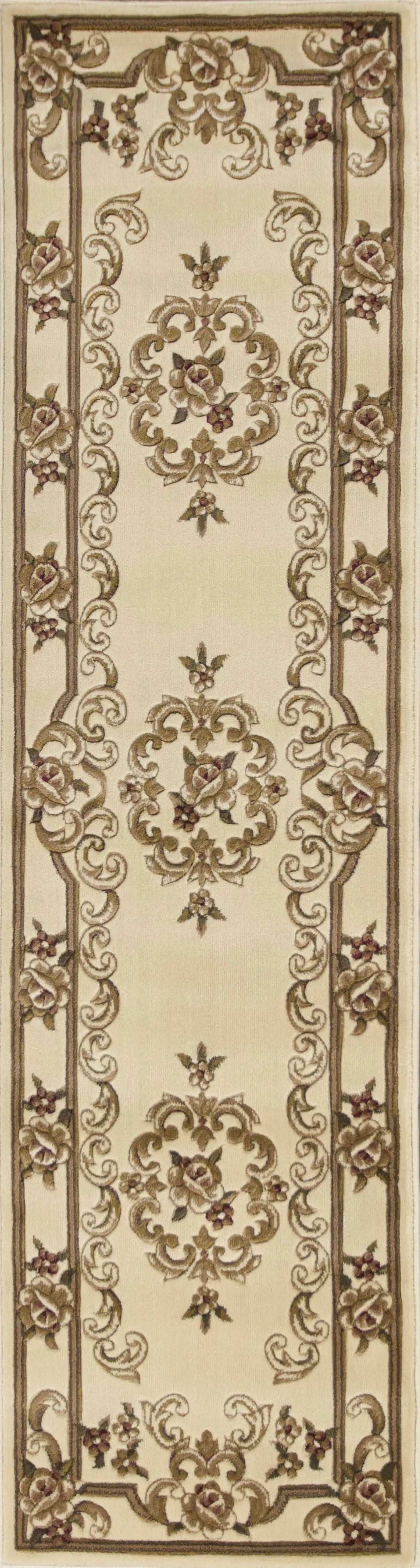 2' X 8' Ivory Medallion Runner Rug - Homeroots - Flyclothing LLC