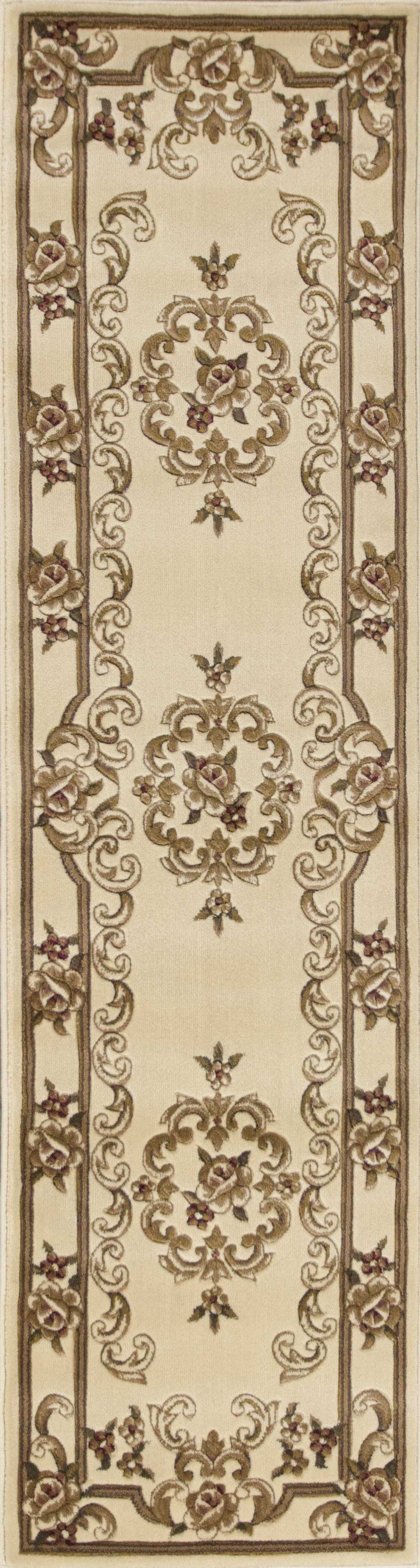 2' X 8' Ivory Medallion Runner Rug - Homeroots - Flyclothing LLC
