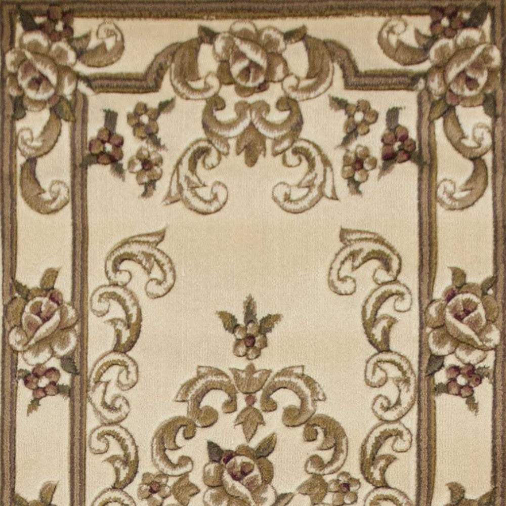 2' X 8' Ivory Medallion Runner Rug - Homeroots - Flyclothing LLC