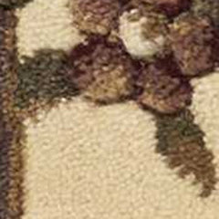 8' Green and Ivory Medallion Runner Rug