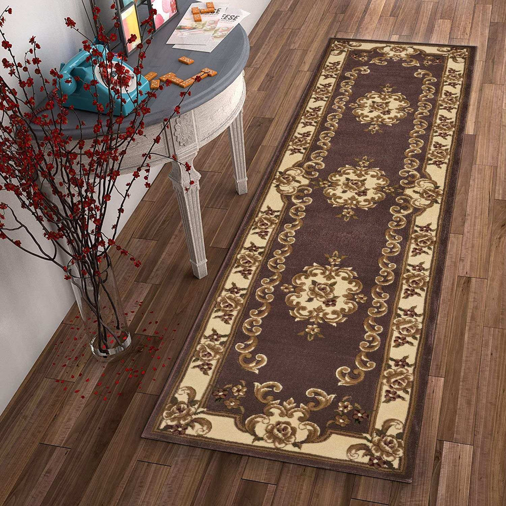 2' X 8' Plum Or Ivory Medallion Runner Rug - Homeroots - Flyclothing LLC