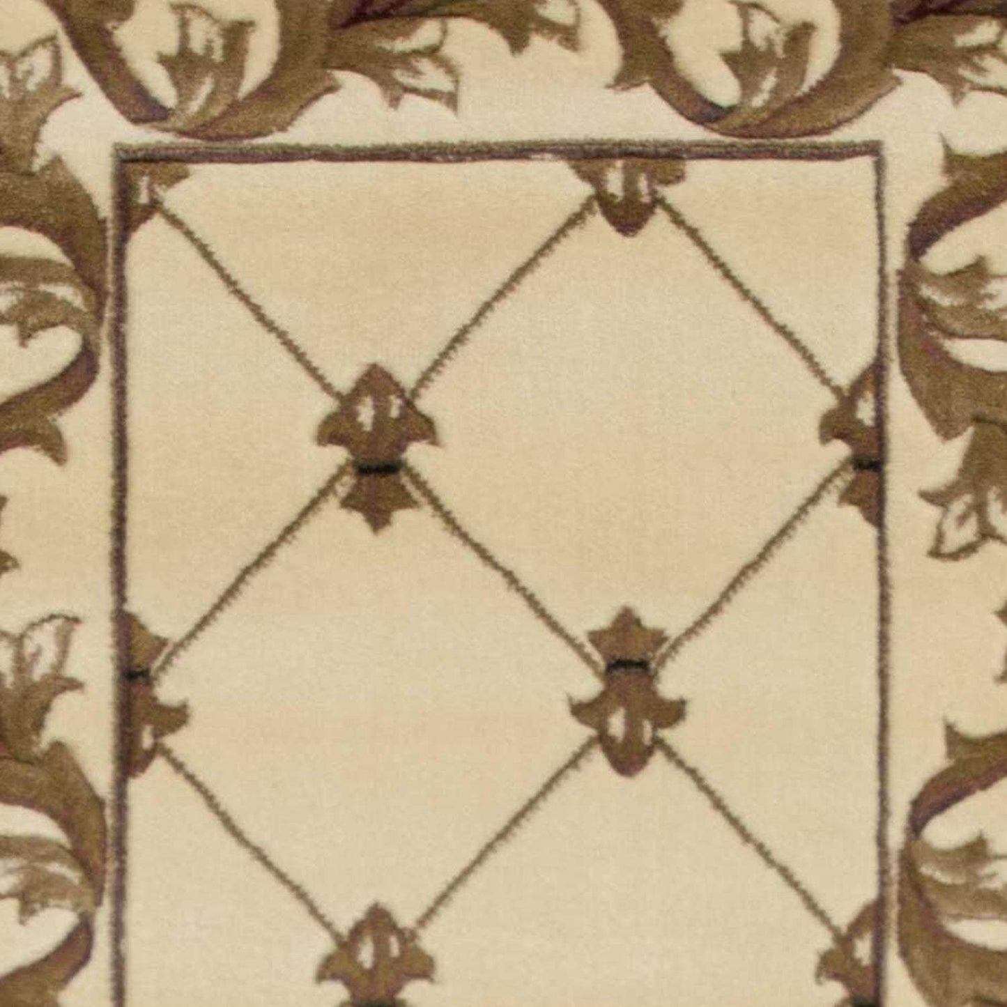 2' X 8' Ivory Fleur De Lis Runner Rug - Homeroots - Flyclothing LLC