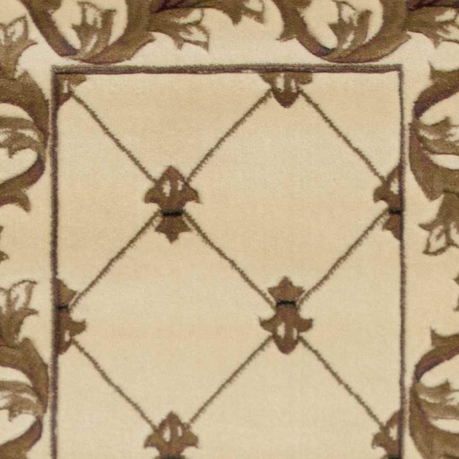2' X 8' Ivory Fleur De Lis Runner Rug - Homeroots - Flyclothing LLC