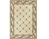 3' X 5' Ivory Machine Woven Hand Carved Fleur De Lis Indoor Area Rug - Homeroots