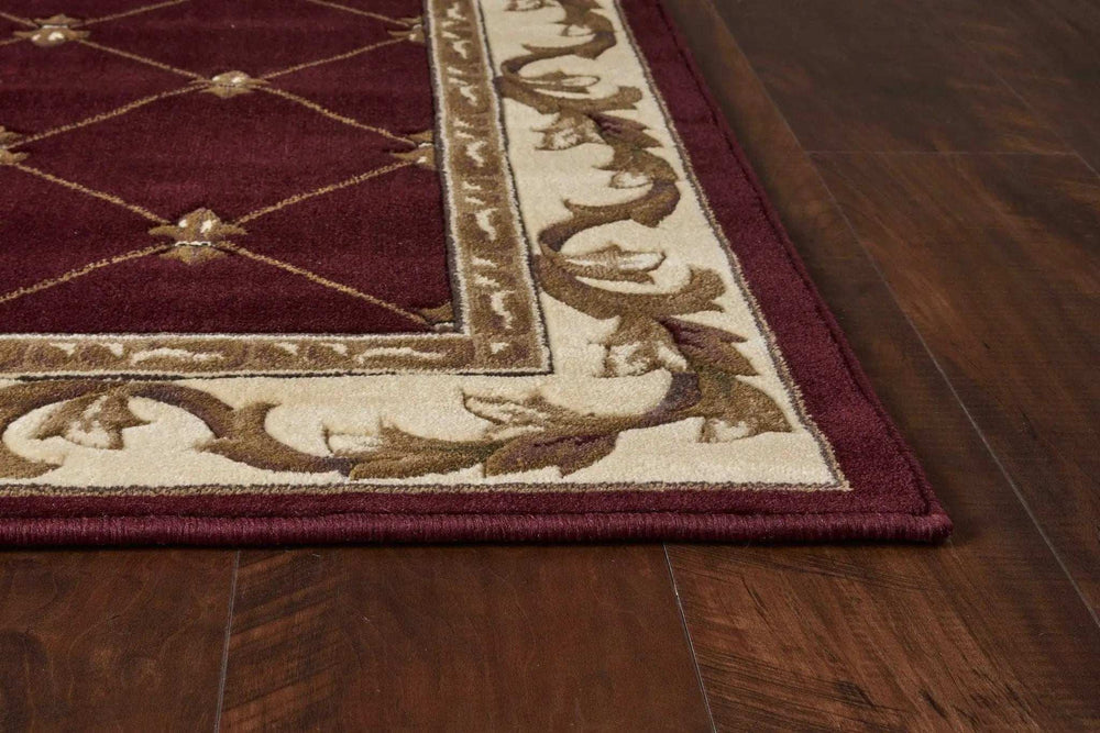 2' X 8' Red Fleur De Lis Runner Rug - Homeroots - Flyclothing LLC