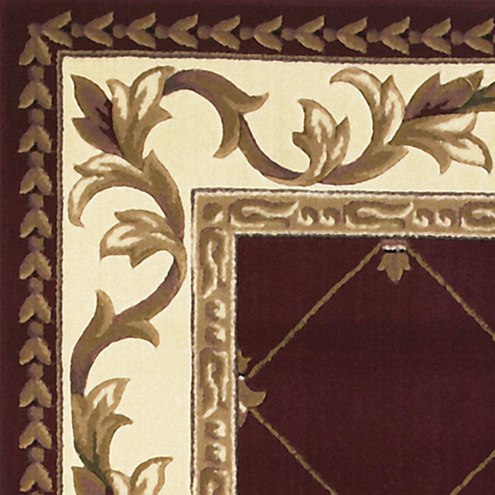 2' X 8' Red Fleur De Lis Runner Rug - Homeroots - Flyclothing LLC