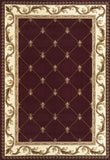 3' X 5' Red Machine Woven Hand Carved Fleur De Lis Indoor Area Rug - Homeroots
