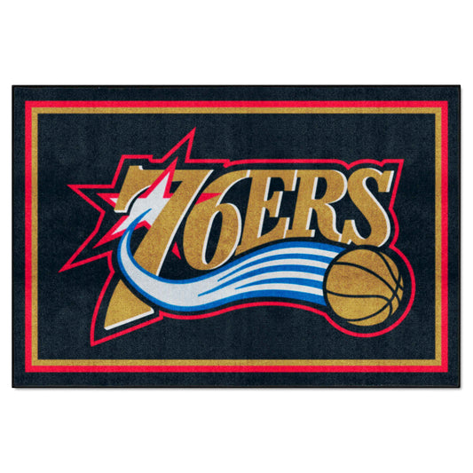 NBA Retro Philadelphia 76ers 5ft. x 8 ft. Plush Area Rug - Philadelphia 76ers
