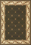 3' X 5' Green Machine Woven Hand Carved Fleur De Lis Indoor Area Rug - Homeroots