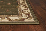 3' X 5' Green Machine Woven Hand Carved Fleur De Lis Indoor Area Rug - Homeroots