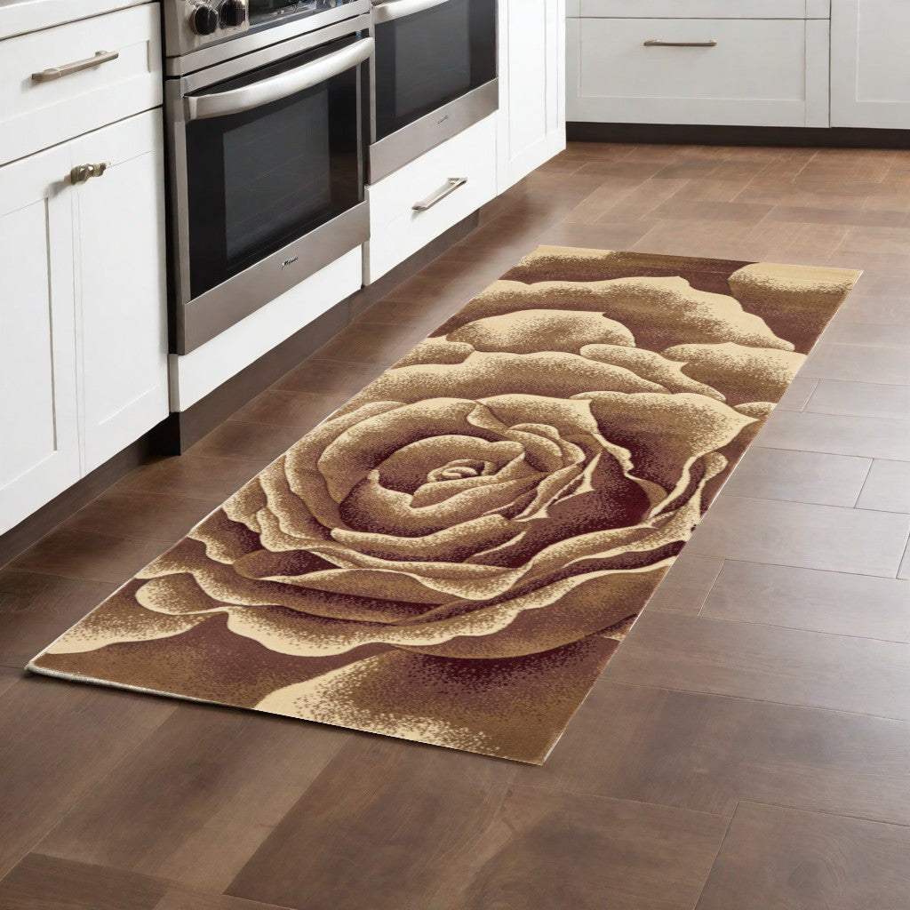 2' X 8' Ivory Floral Runner Rug - Homeroots - Flyclothing LLC