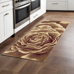 2' X 8' Ivory Floral Runner Rug