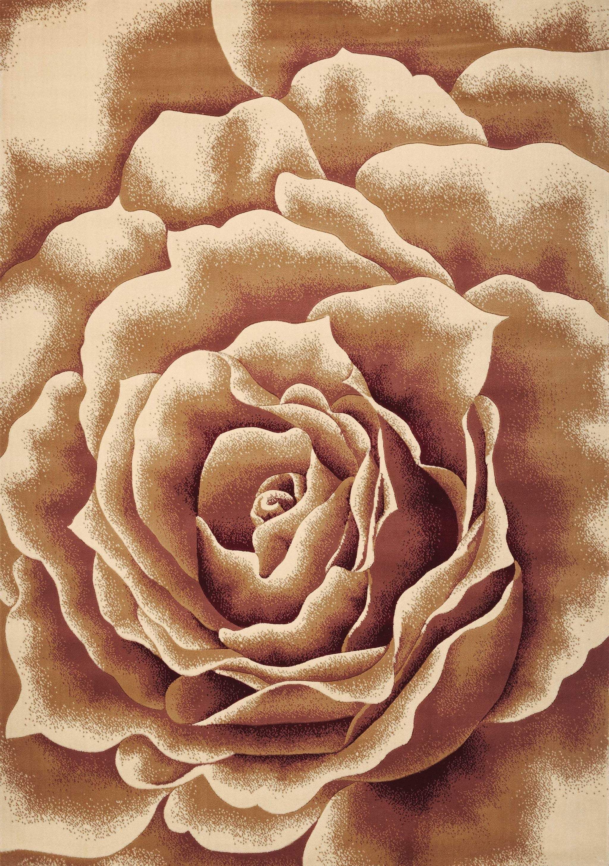 3' X 5' Ivory Machine Woven Hand Carved Oversized Floral Indoor Area Rug - Homeroots - Flyclothing LLC