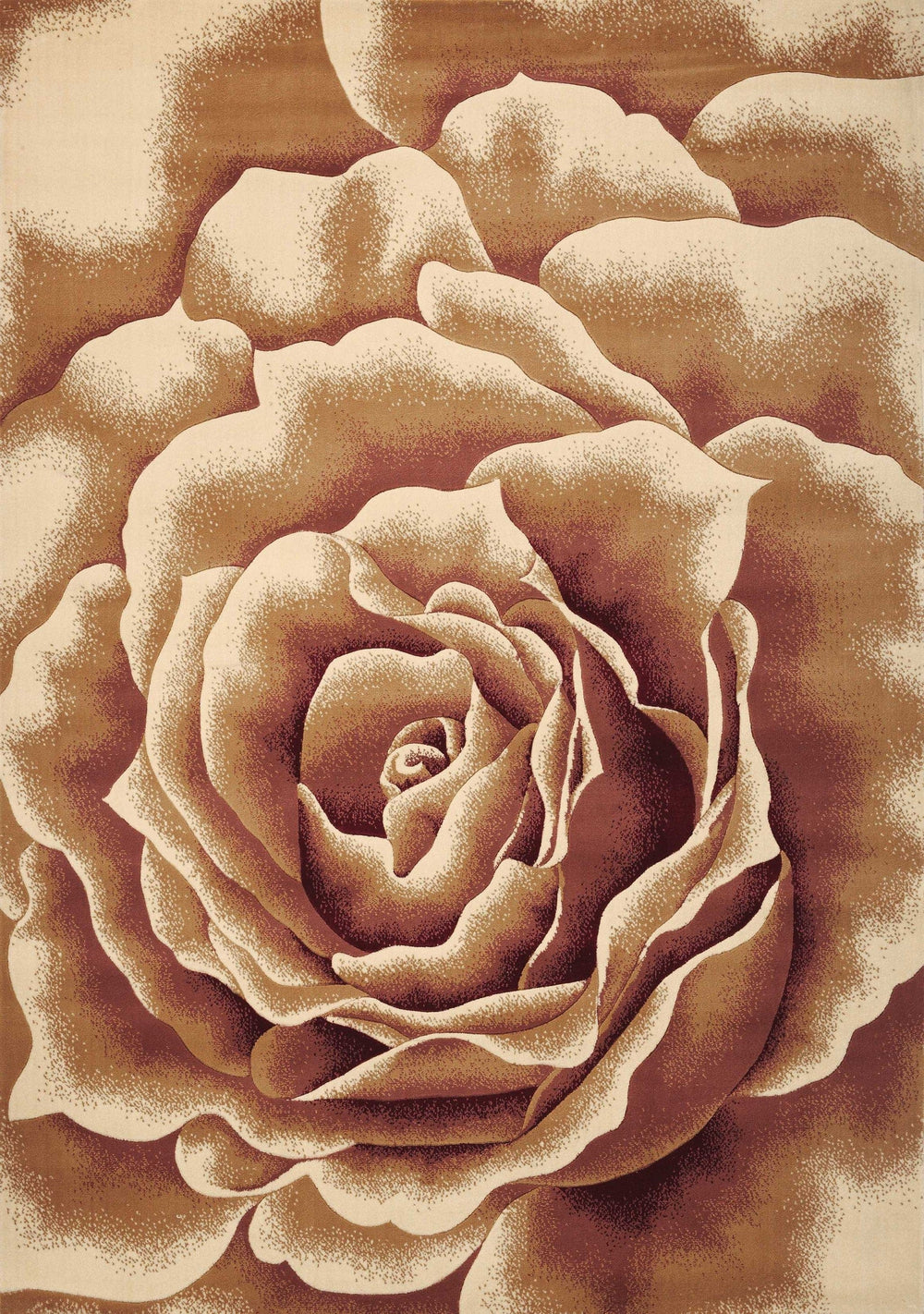 3' X 5' Ivory Machine Woven Hand Carved Oversized Floral Indoor Area Rug - Homeroots