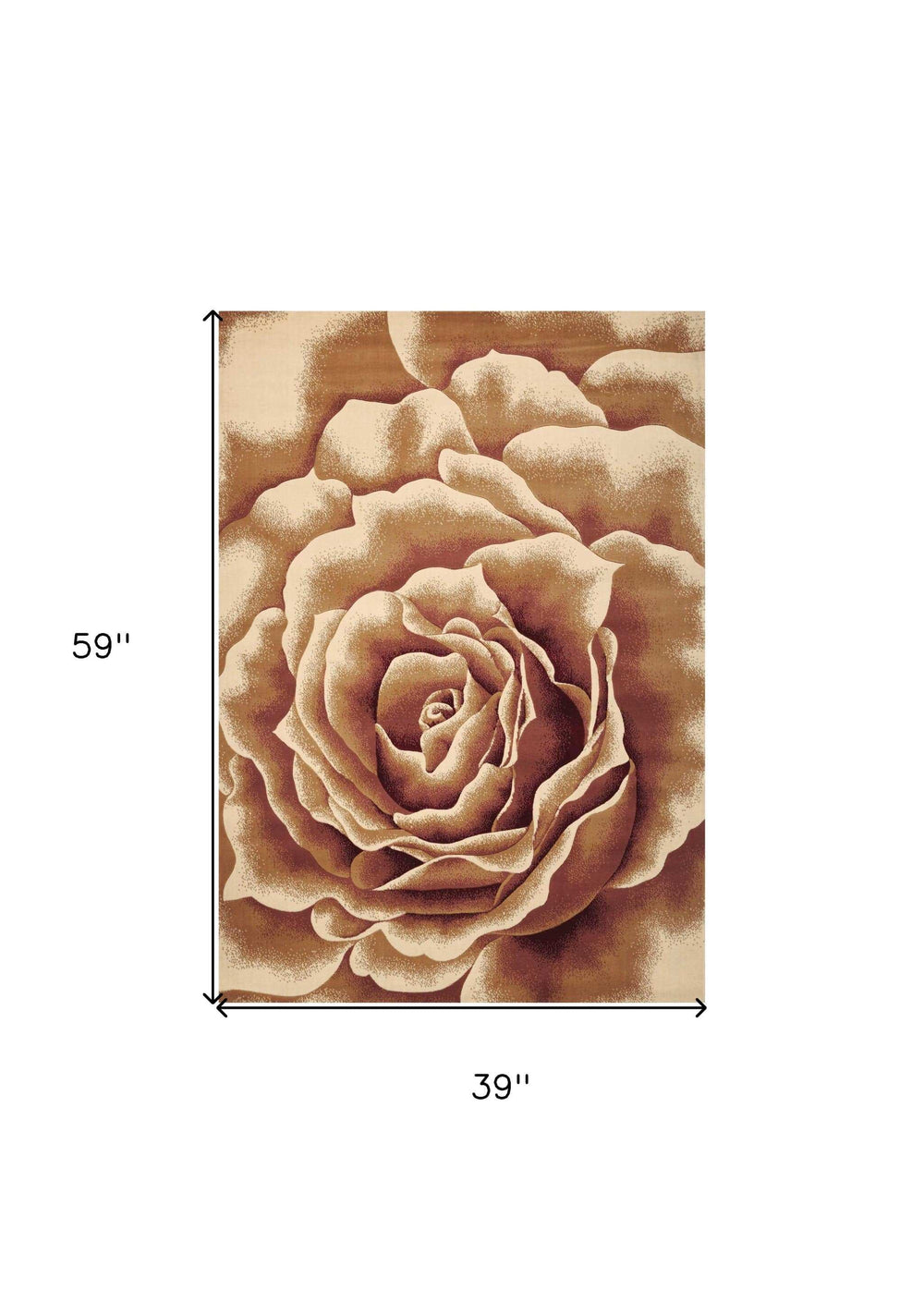 3' X 5' Ivory Machine Woven Hand Carved Oversized Floral Indoor Area Rug - Homeroots - Flyclothing LLC