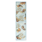8' Runner Blue Hand Tufted Runner Rug - Homeroots