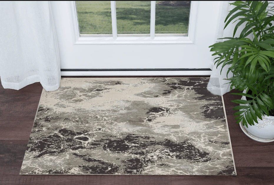 3' X 5' Silver Abstract Area Rug - Homeroots