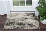 3' X 5' Silver Abstract Area Rug - Homeroots