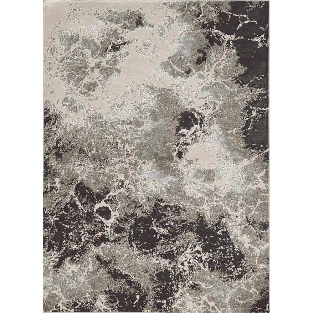 3' X 5' Silver Abstract Area Rug - Homeroots - Flyclothing LLC