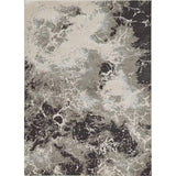 3' X 5' Silver Abstract Area Rug - Homeroots