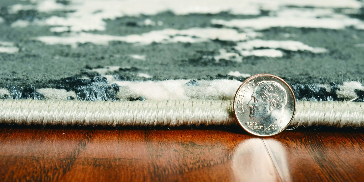 3' X 5' Black and Silver Abstract Area Rug - Homeroots - Flyclothing LLC