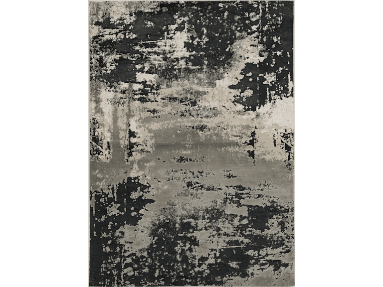 3' X 5' Black and Silver Abstract Area Rug - Homeroots - Flyclothing LLC