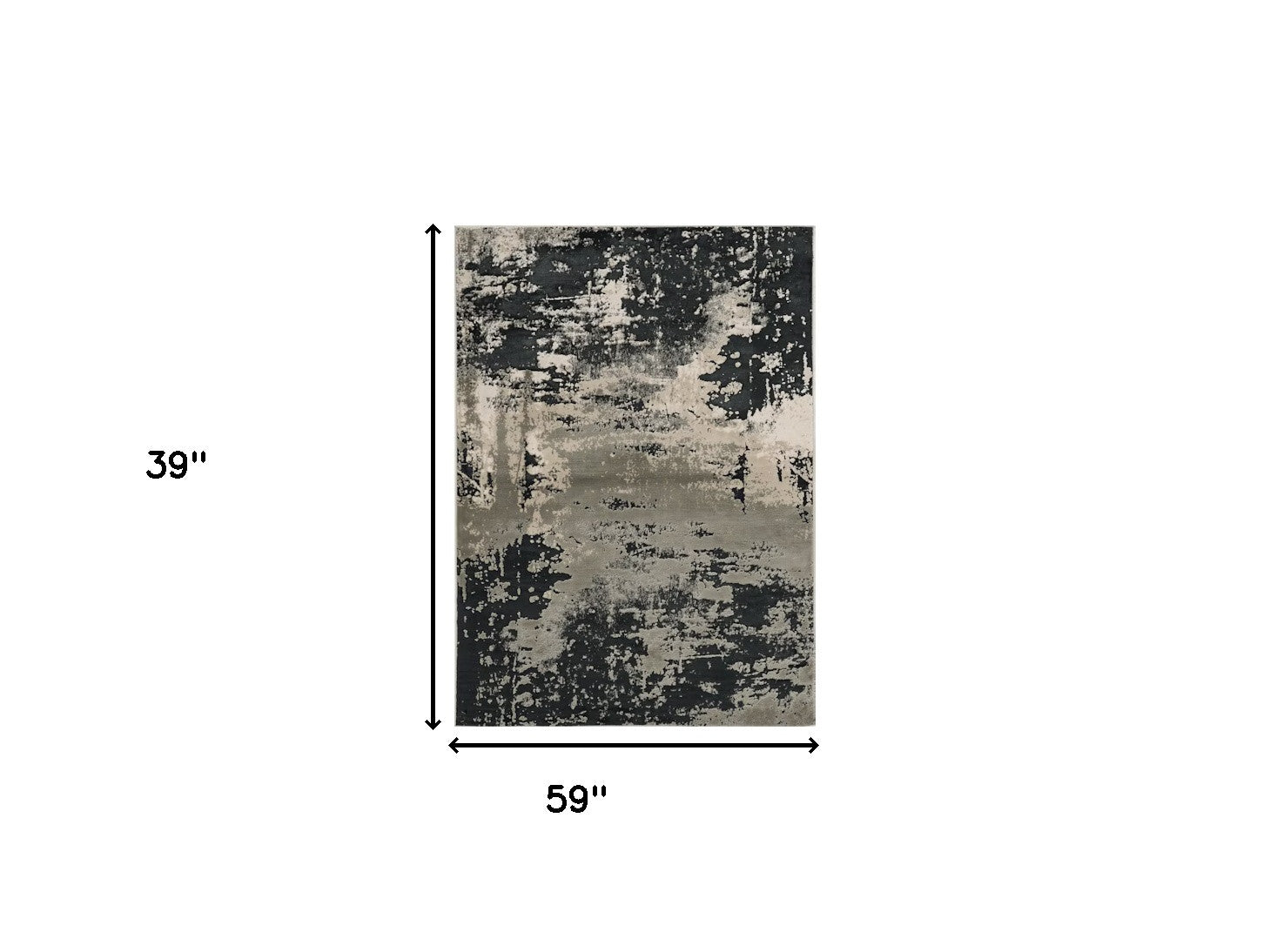3' X 5' Black and Silver Abstract Area Rug - Homeroots - Flyclothing LLC