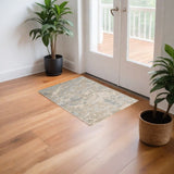 3' X 5' Sand Abstract Area Rug - Homeroots