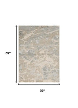 3' X 5' Sand Abstract Area Rug - Homeroots - Flyclothing LLC