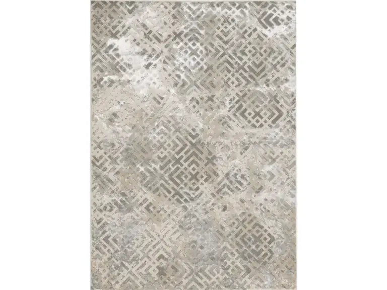 3' X 5' Sand Geometric Distressed Area Rug - Homeroots - Flyclothing LLC