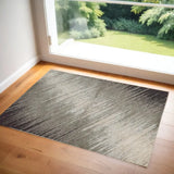 3' X 5' Silver Abstract Area Rug - Homeroots - Flyclothing LLC