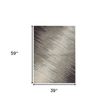 3' X 5' Silver Abstract Area Rug - Homeroots