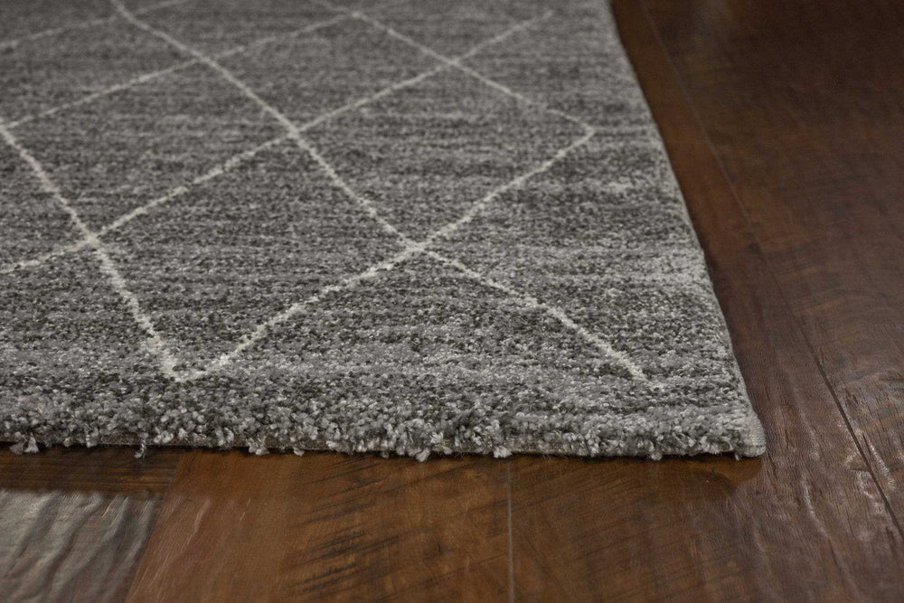 3' X 5' Grey Diamond Pattern Area Rug - Homeroots - Flyclothing LLC