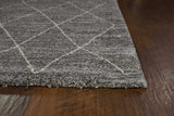 3' X 5' Grey Diamond Pattern Area Rug - Homeroots