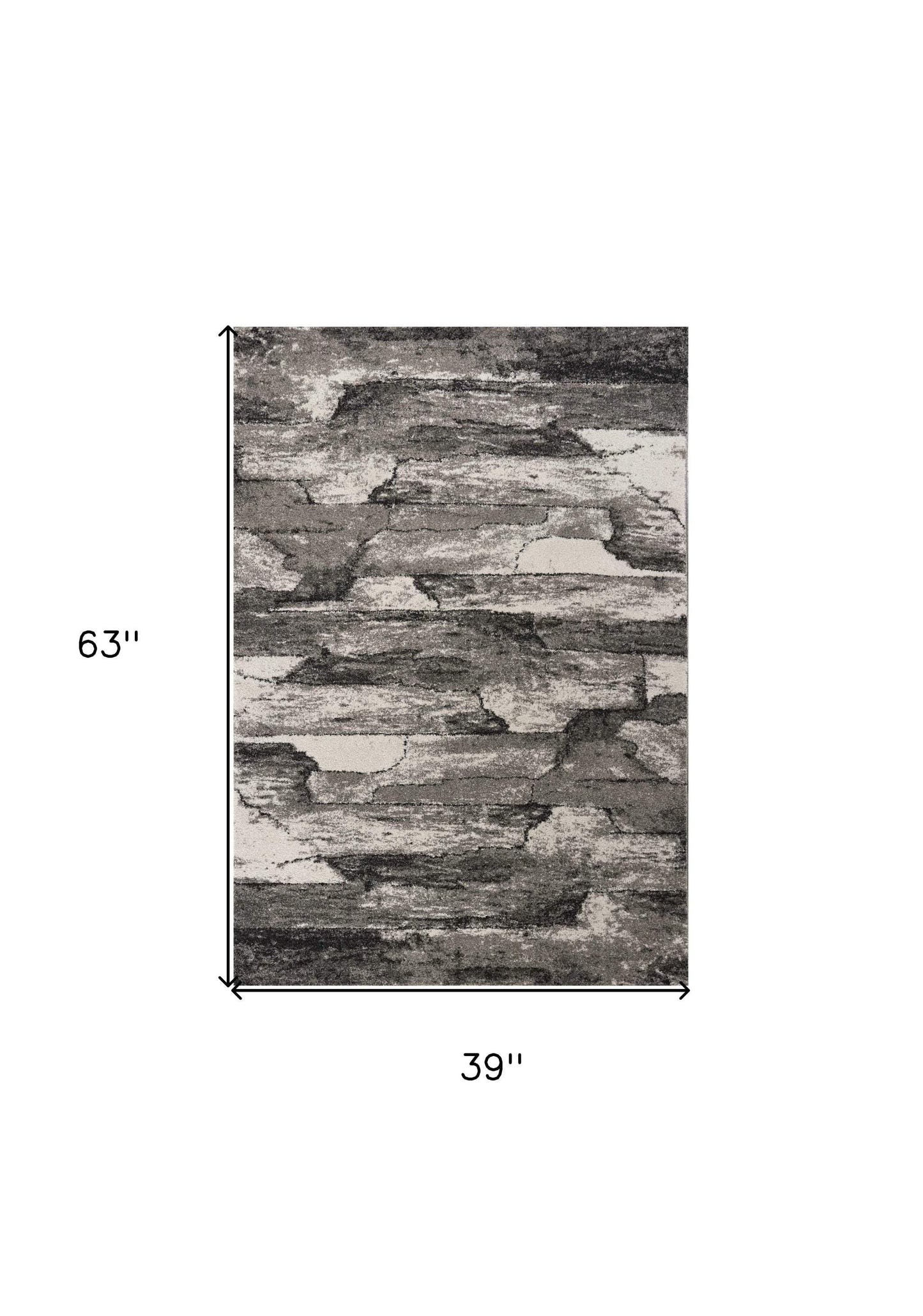 3' X 5' Grey Abstract Design Area Rug - Homeroots - Flyclothing LLC