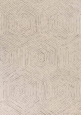 3' X 5' Ivory Geometric Hexagon Wool Area Rug - Homeroots - Flyclothing LLC