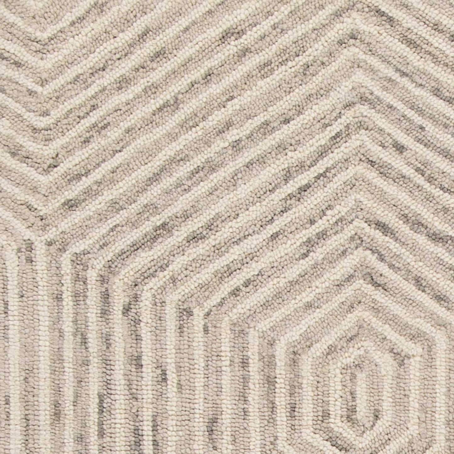 3' X 5' Ivory Geometric Hexagon Wool Area Rug - Homeroots - Flyclothing LLC
