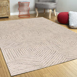 3' X 5' Ivory Geometric Hexagon Wool Area Rug - Homeroots - Flyclothing LLC